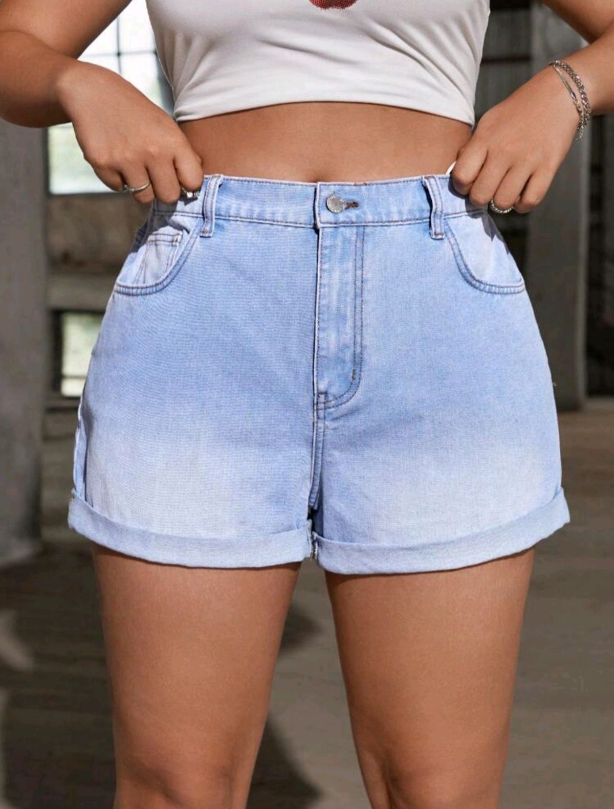 Short jean light clásico
