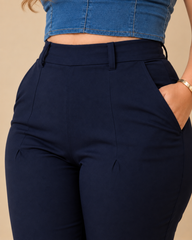 Pantalón Azul Moldeador con control de abdomen skinny stretch