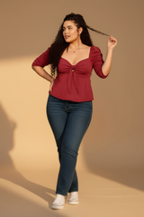 Blusa push up vino tinto