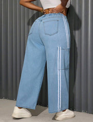 Jean holgado doble rayas