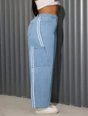 Jean holgado doble rayas