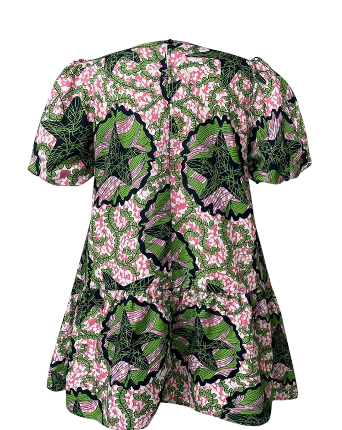 Vestido manga globo estampado