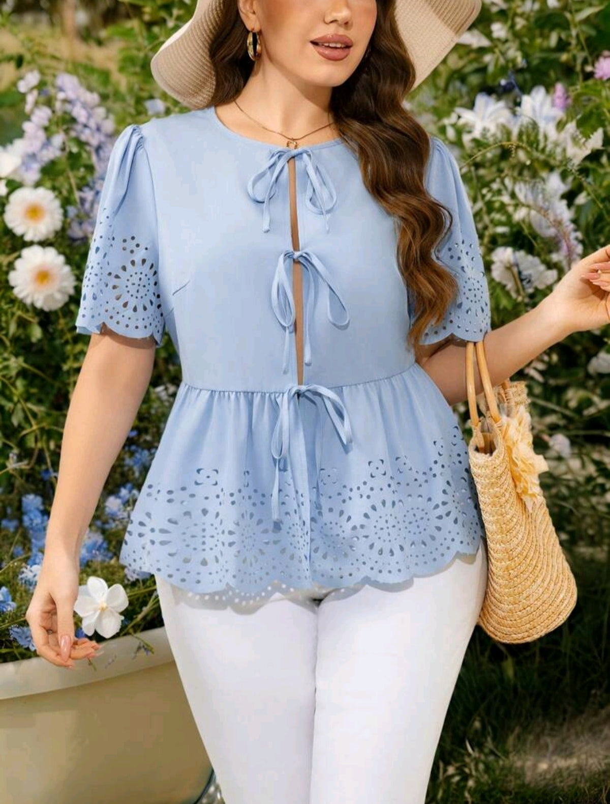 blusa azul tallas grandes