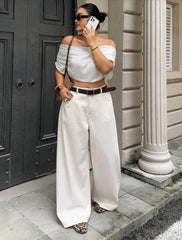 Jean beige liso