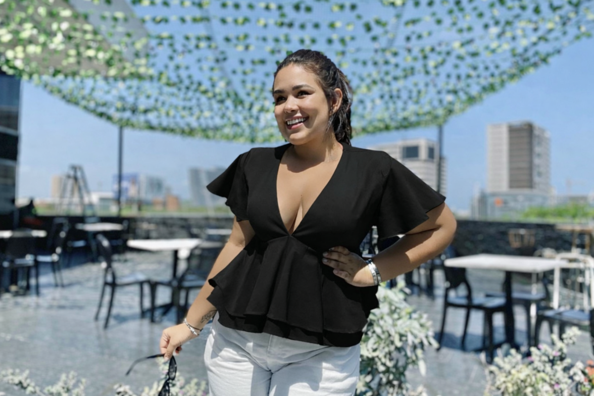 Blusa Fiore stretch negra