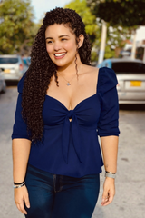 Blusa push up azul turqui