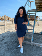 Vestido talego mango light azul turqui