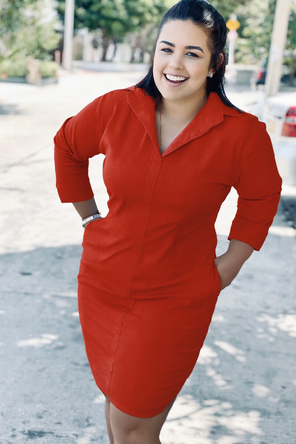 Vestido Talego Mango Light Rojo