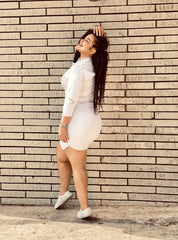 Vestido Talego Mango Light blanco