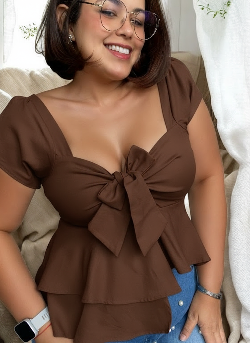 Blusa Emma mocha mousse